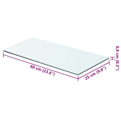 Mensola in Vetro Trasparente 60x25 cm - homemem39