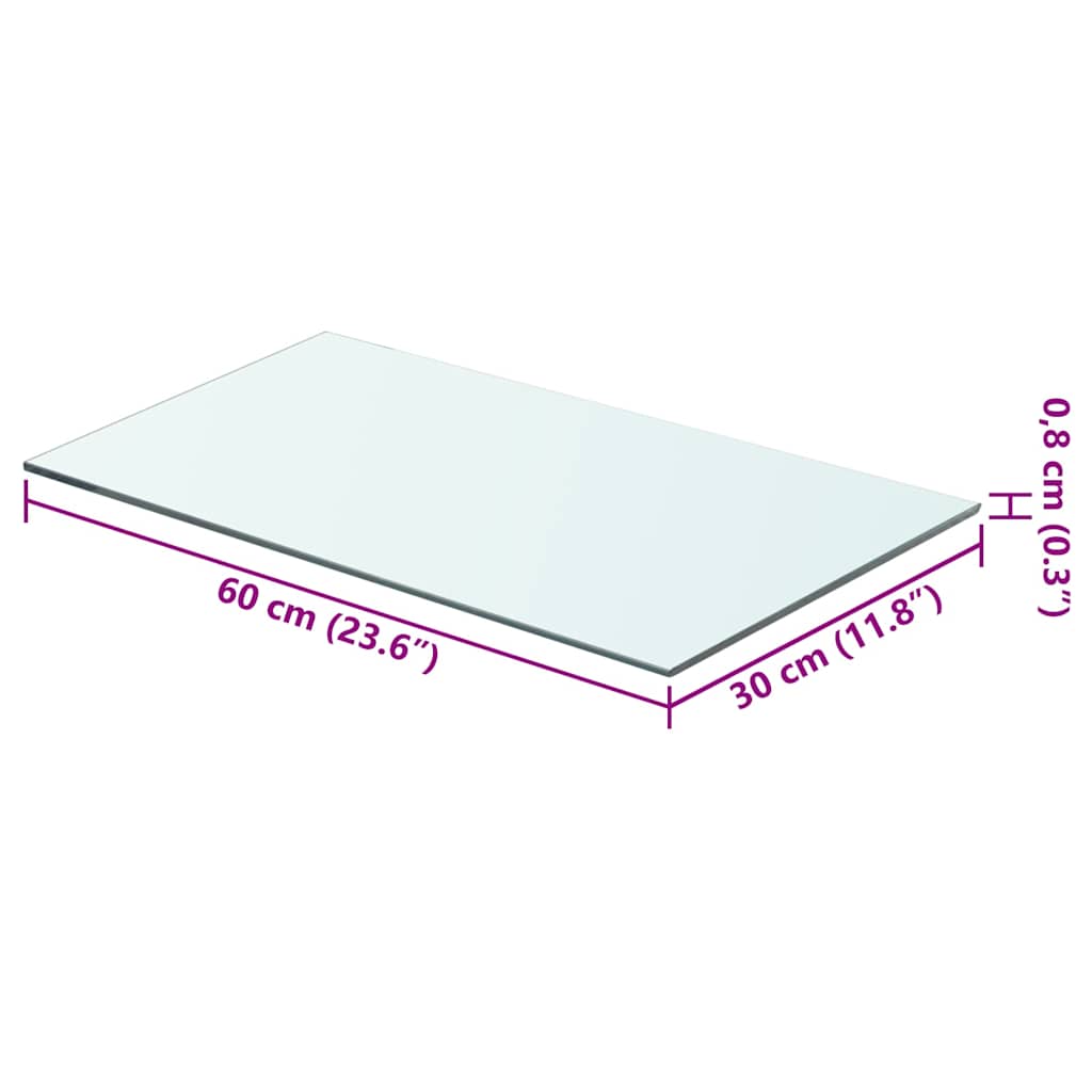 Mensola in Vetro Trasparente 60x30 cm | homemem39