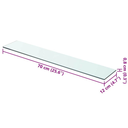 Mensola in Vetro Trasparente 70x12 cm - homemem39