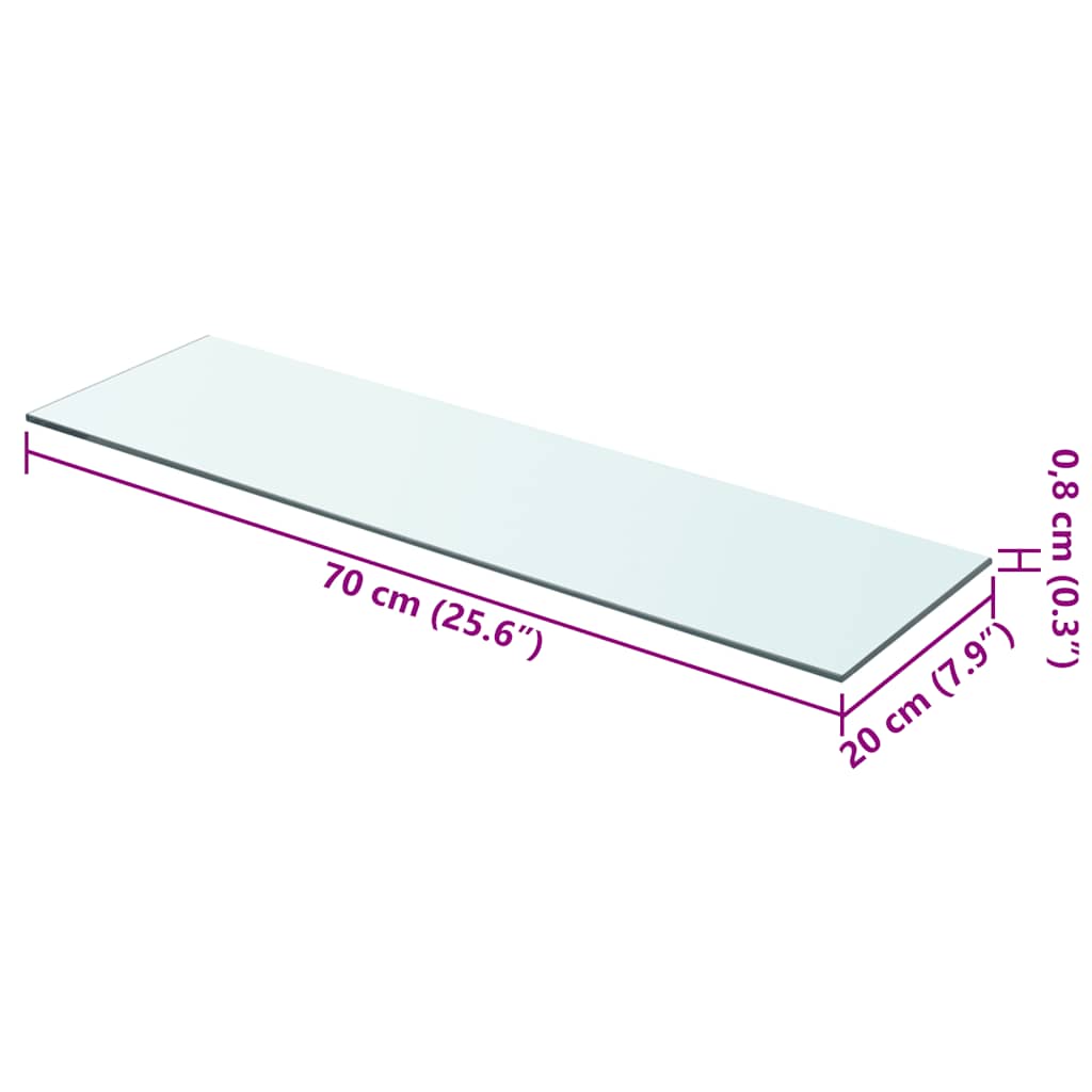 Mensola in Vetro Trasparente 70x20 cm | homemem39