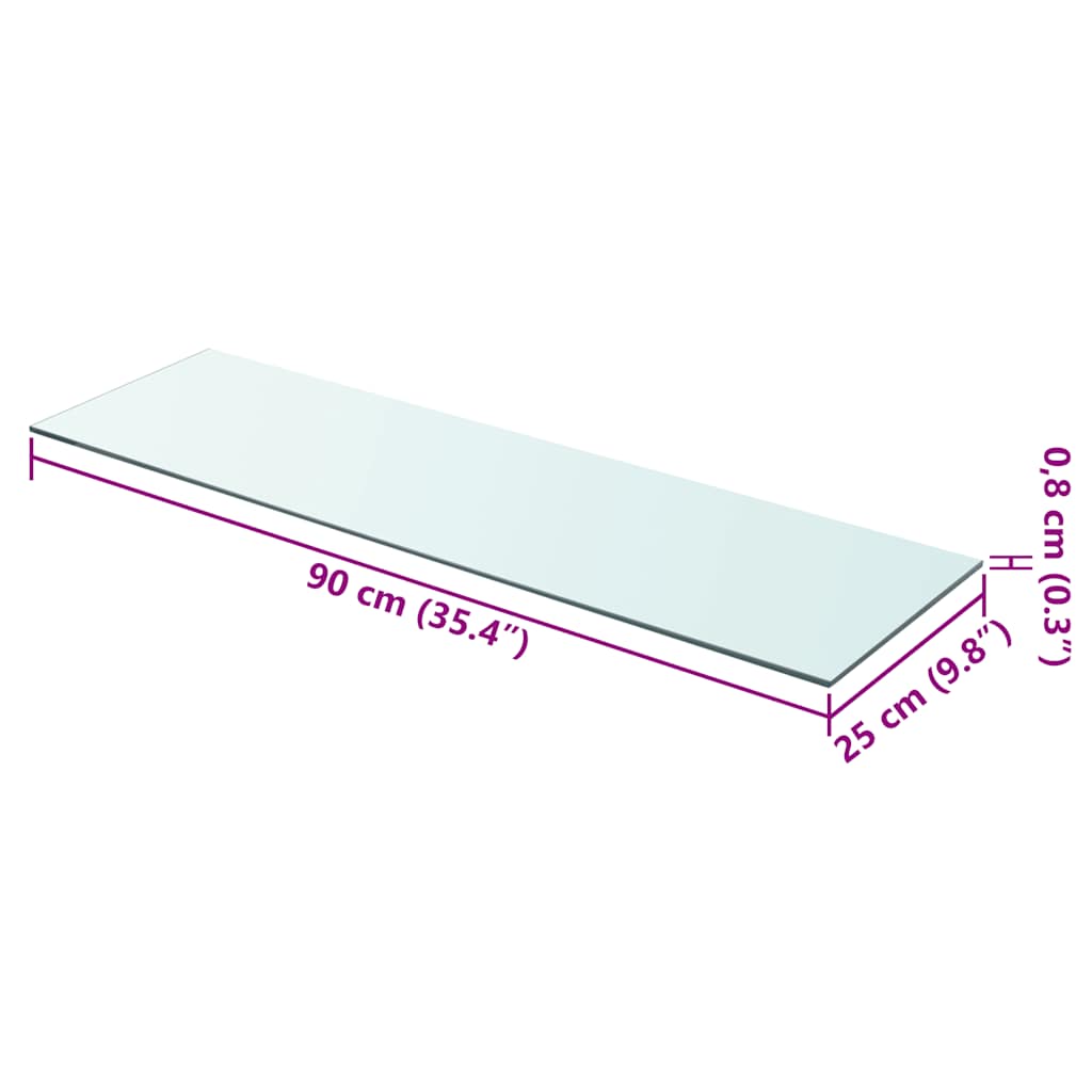 Mensola in Vetro Trasparente 90x25 cm | homemem39