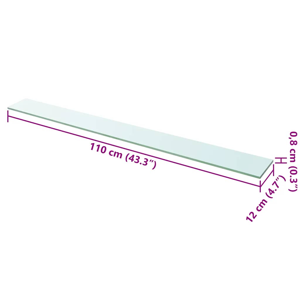 Mensola in Vetro Trasparente 110x12 cm - homemem39