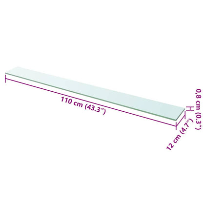 Mensola in Vetro Trasparente 110x12 cm - homemem39