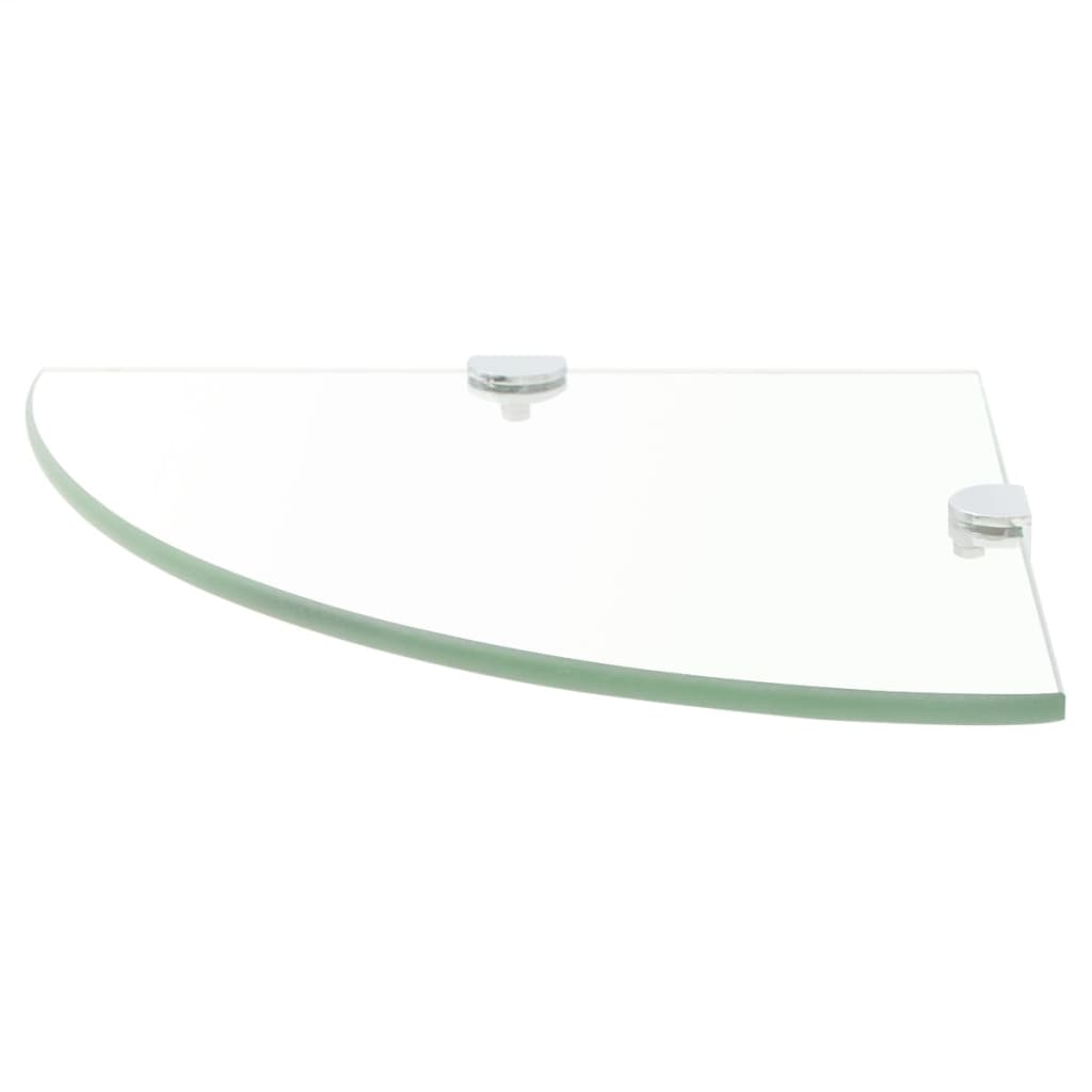 Scaffale Angolare Supporti Cromati in Vetro Trasparente 25x25cm | homemem39