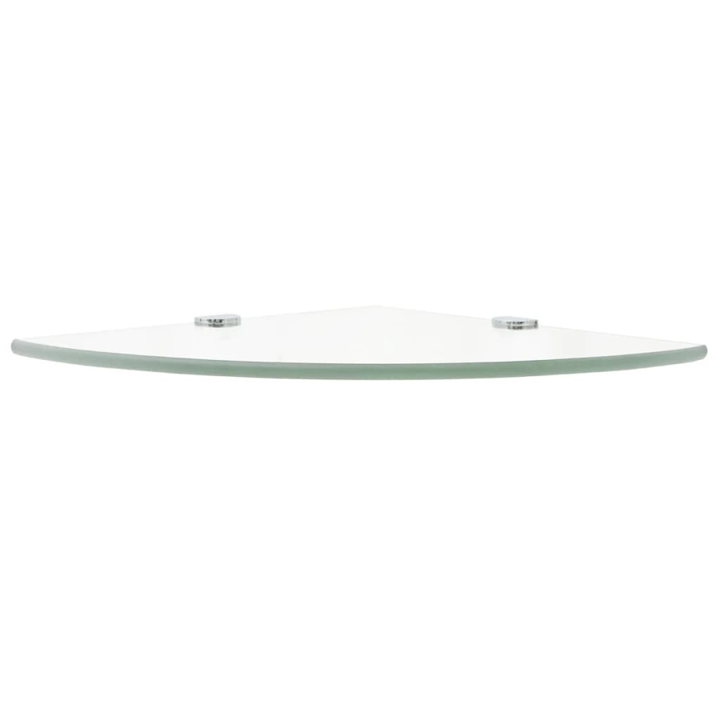 Scaffale Angolare Supporti Cromati in Vetro Trasparente 25x25cm | homemem39