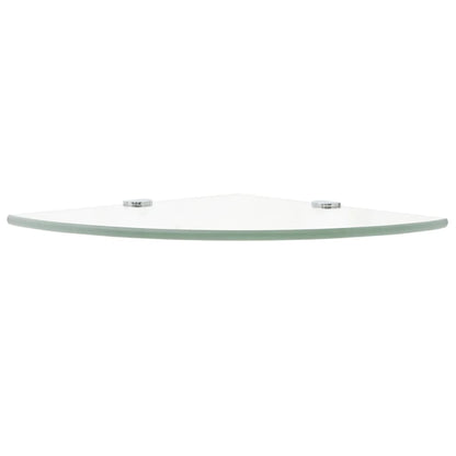 Scaffale Angolare Supporti Cromati in Vetro Trasparente 25x25cm | homemem39