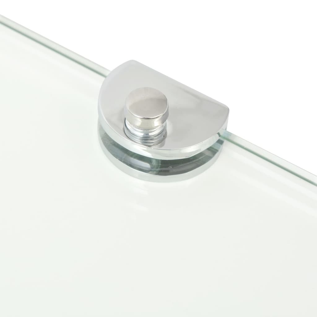 Scaffale Angolare Supporti Cromati in Vetro Trasparente 25x25cm | homemem39