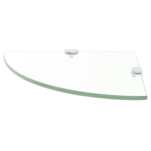 Scaffale Angolare Supporti Cromati in Vetro Trasparente 35x35cm | homemem39