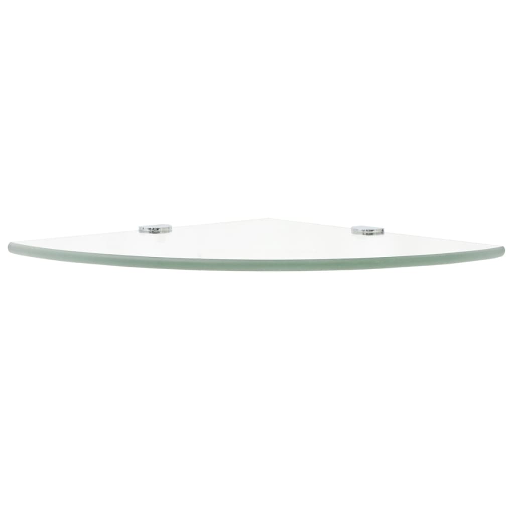 Scaffale Angolare Supporti Cromati in Vetro Trasparente 35x35cm | homemem39