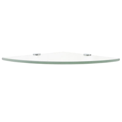 Scaffale Angolare Supporti Cromati in Vetro Trasparente 35x35cm | homemem39
