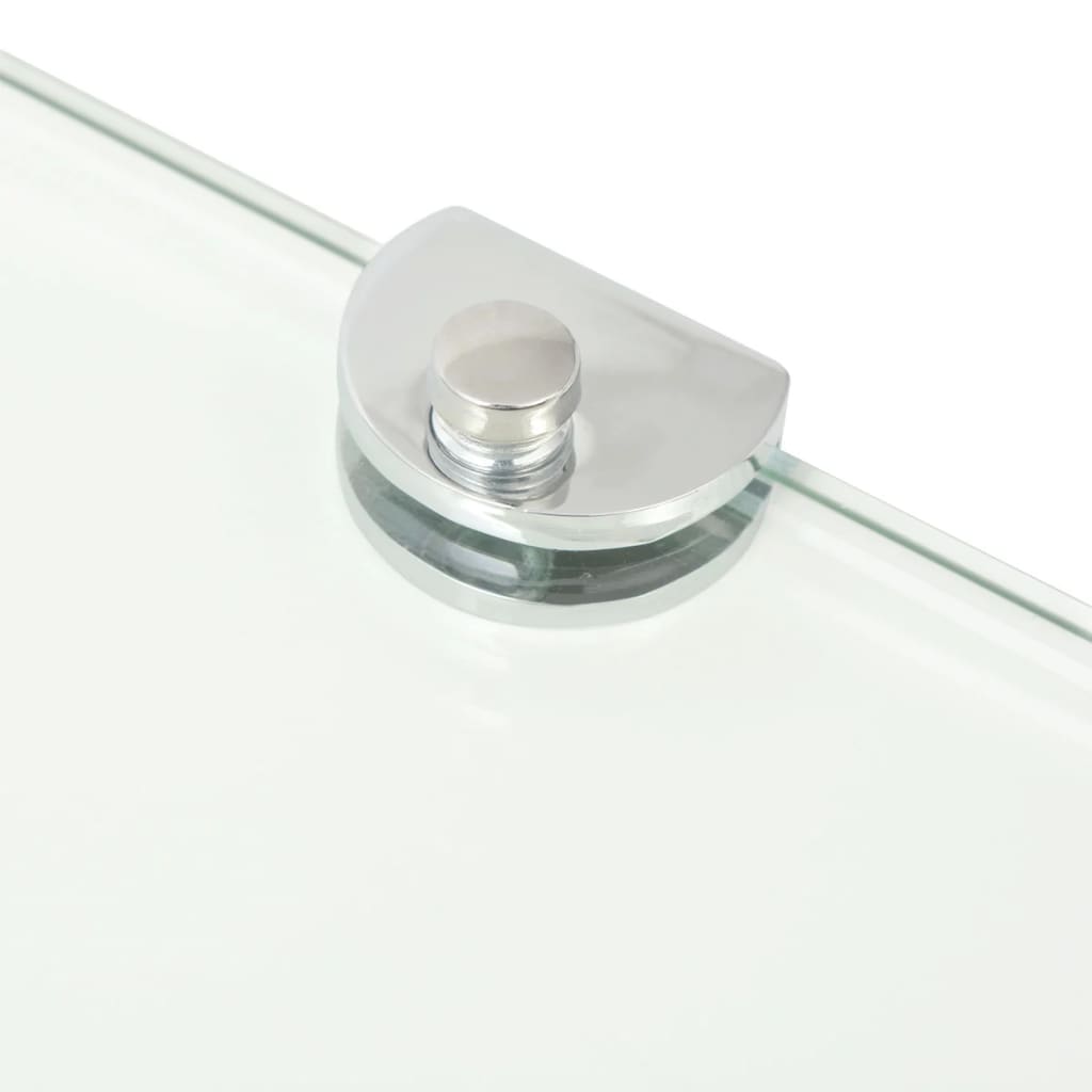 Scaffale Angolare Supporti Cromati in Vetro Trasparente 35x35cm | homemem39