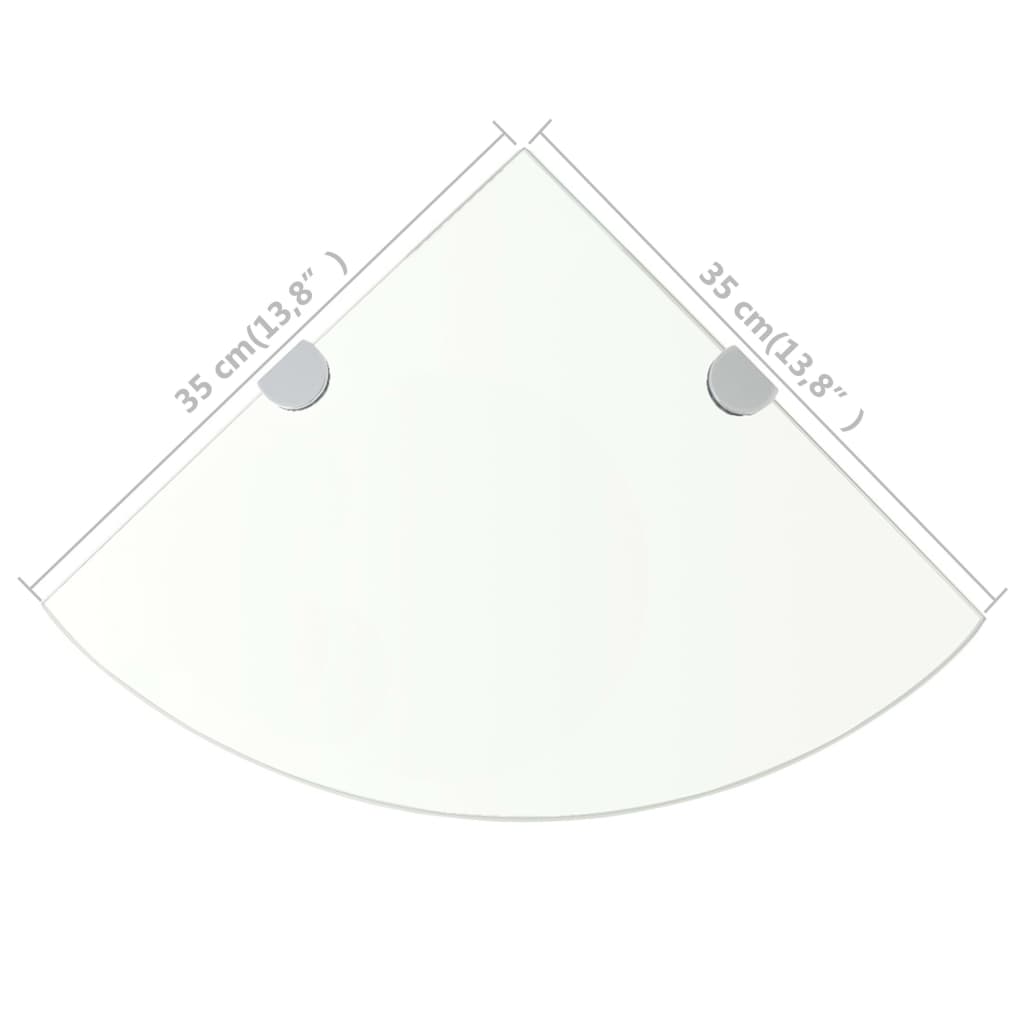 Scaffale Angolare Supporti Cromati in Vetro Trasparente 35x35cm | homemem39