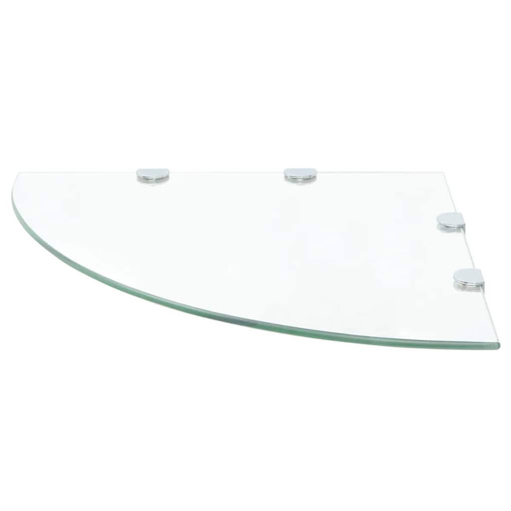 Scaffale Angolare con Supporto in Cristallo Vetro Chiaro 45x45 cm | homemem39
