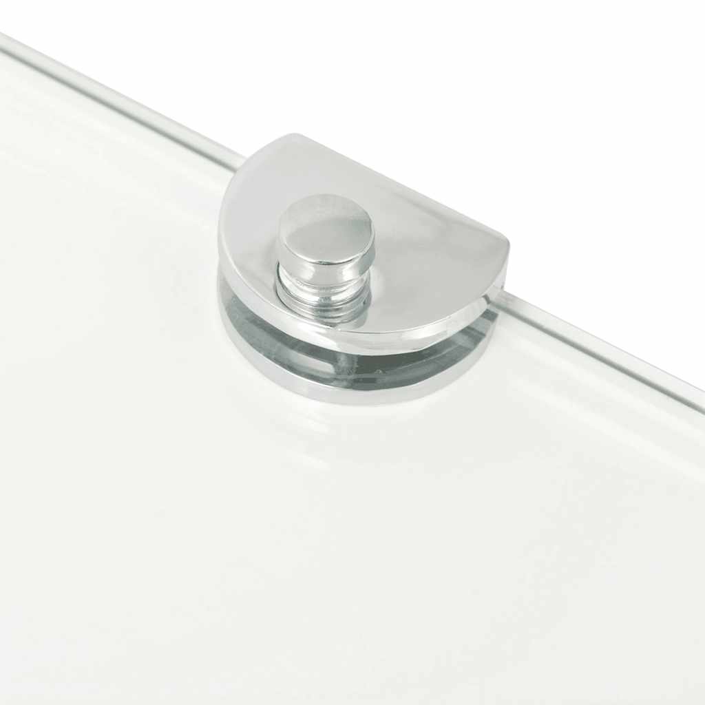 Scaffale Angolare con Supporto in Cristallo Vetro Chiaro 45x45 cm | homemem39