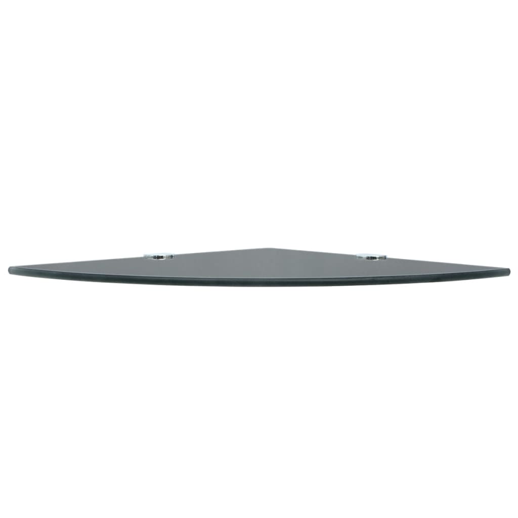 Scaffale Angolare con Supporti Cromati in Vetro Nero 25x25 cm | homemem39