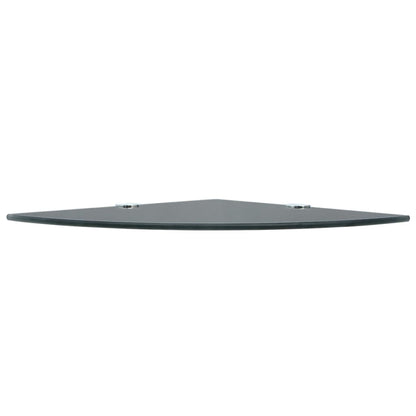Scaffale Angolare con Supporti Cromati in Vetro Nero 25x25 cm | homemem39