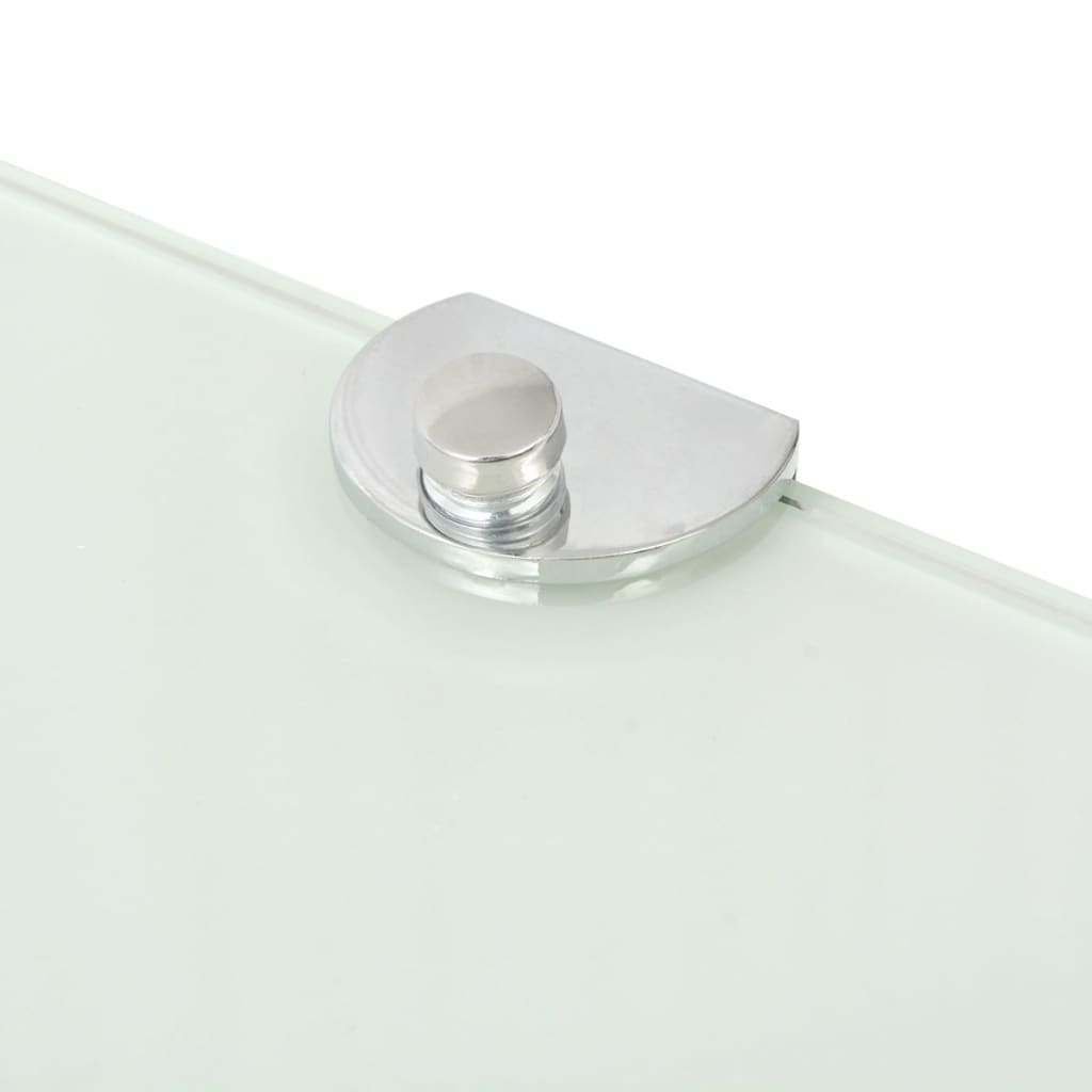 Scaffale Angolare con Supporto in Cristallo Vetro Bianco 35x35 cm | homemem39