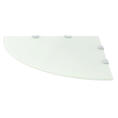 Scaffale Angolare con Supporti Cromati Vetro Bianco 45x45 cm | homemem39