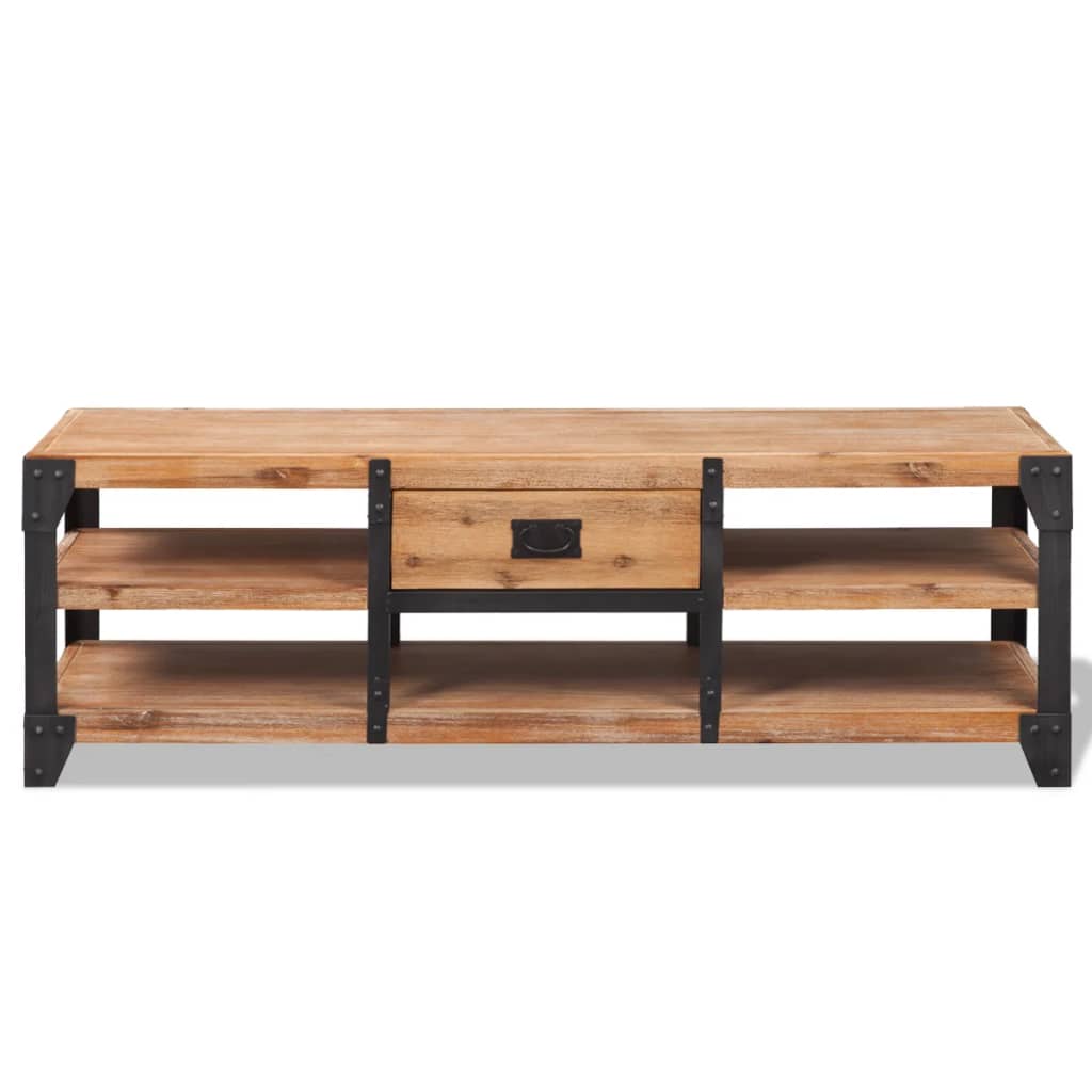 Supporto TV in Legno Massello di Acacia 140x40x45 cm - homemem39