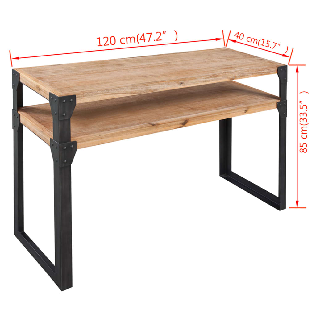 Tavolo Consolle in Legno Massello di Acacia 120x40x85 cm - homemem39