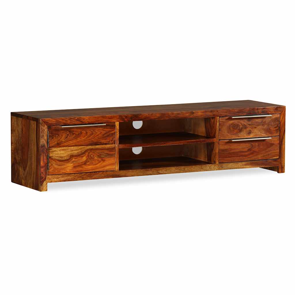 Mobile Porta TV Legno Massello di Acacia 120x30x30 cm - homemem39