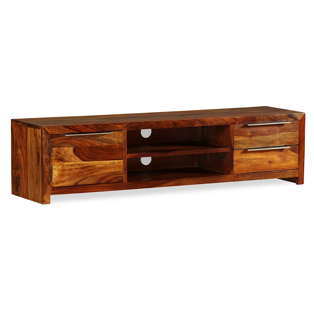 Mobile Porta TV Legno Massello di Acacia 120x30x30 cm - homemem39