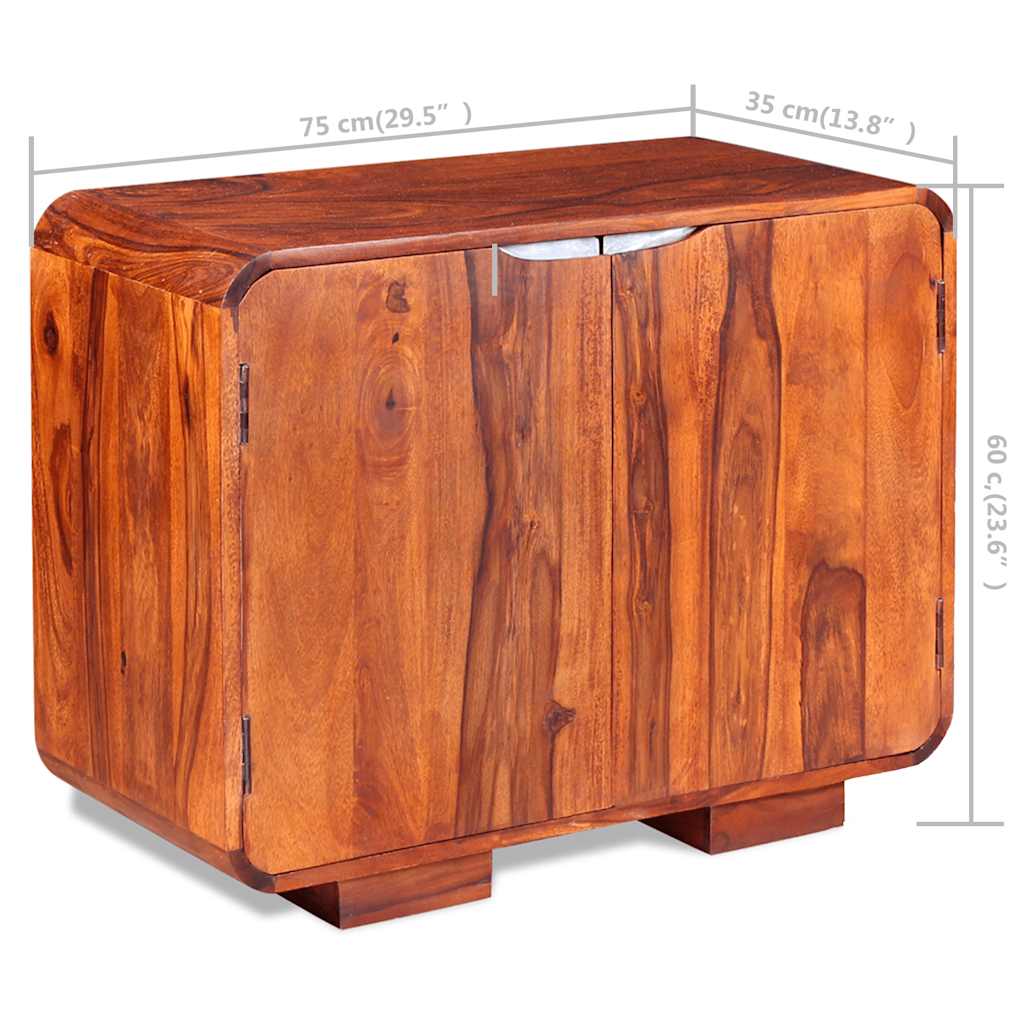 Credenza in Legno Massello di Acacia 75x35x60 cm - homemem39