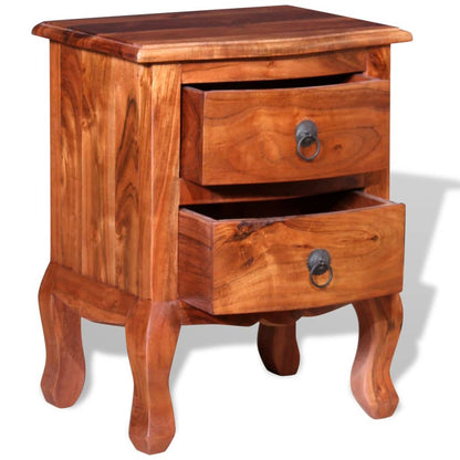 Comodini con Cassetti 2 pz in Legno Massello di Acacia | homemem39