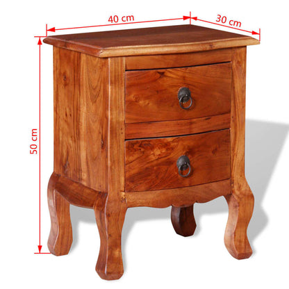 Comodini con Cassetti 2 pz in Legno Massello di Acacia | homemem39