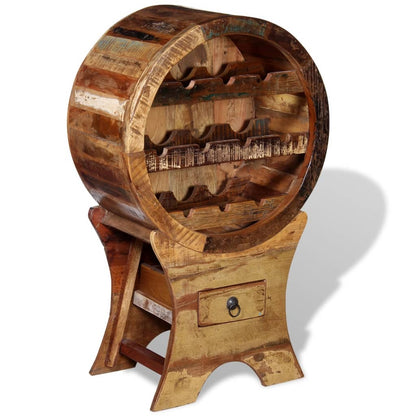 Portavini da 10 Bottiglie in Legno Massello di Recupero