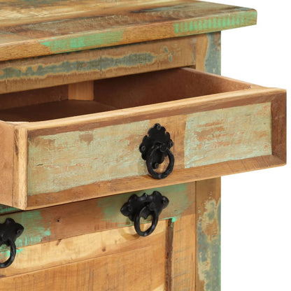 4-Tier Shoe Rack with Drawer in Solid Reclaimed Wood