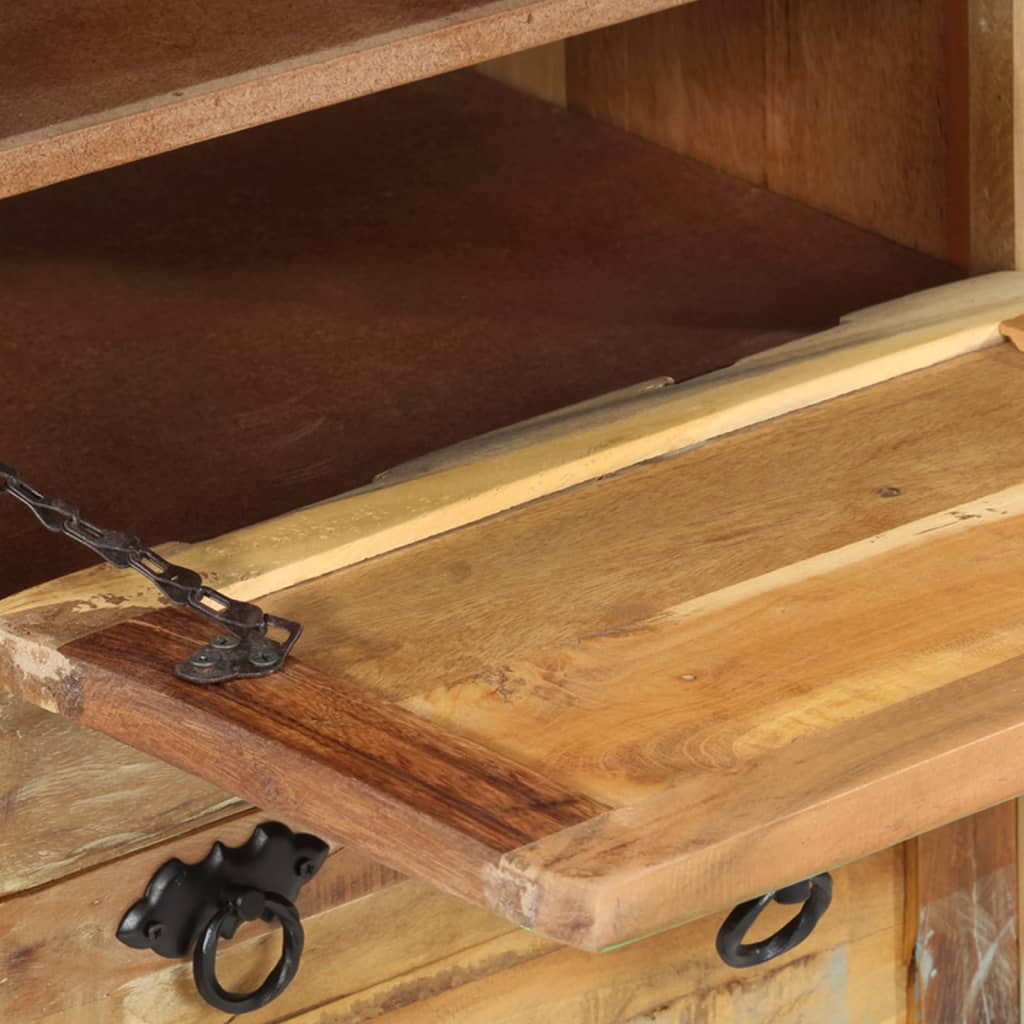 4-Tier Shoe Rack with Drawer in Solid Reclaimed Wood