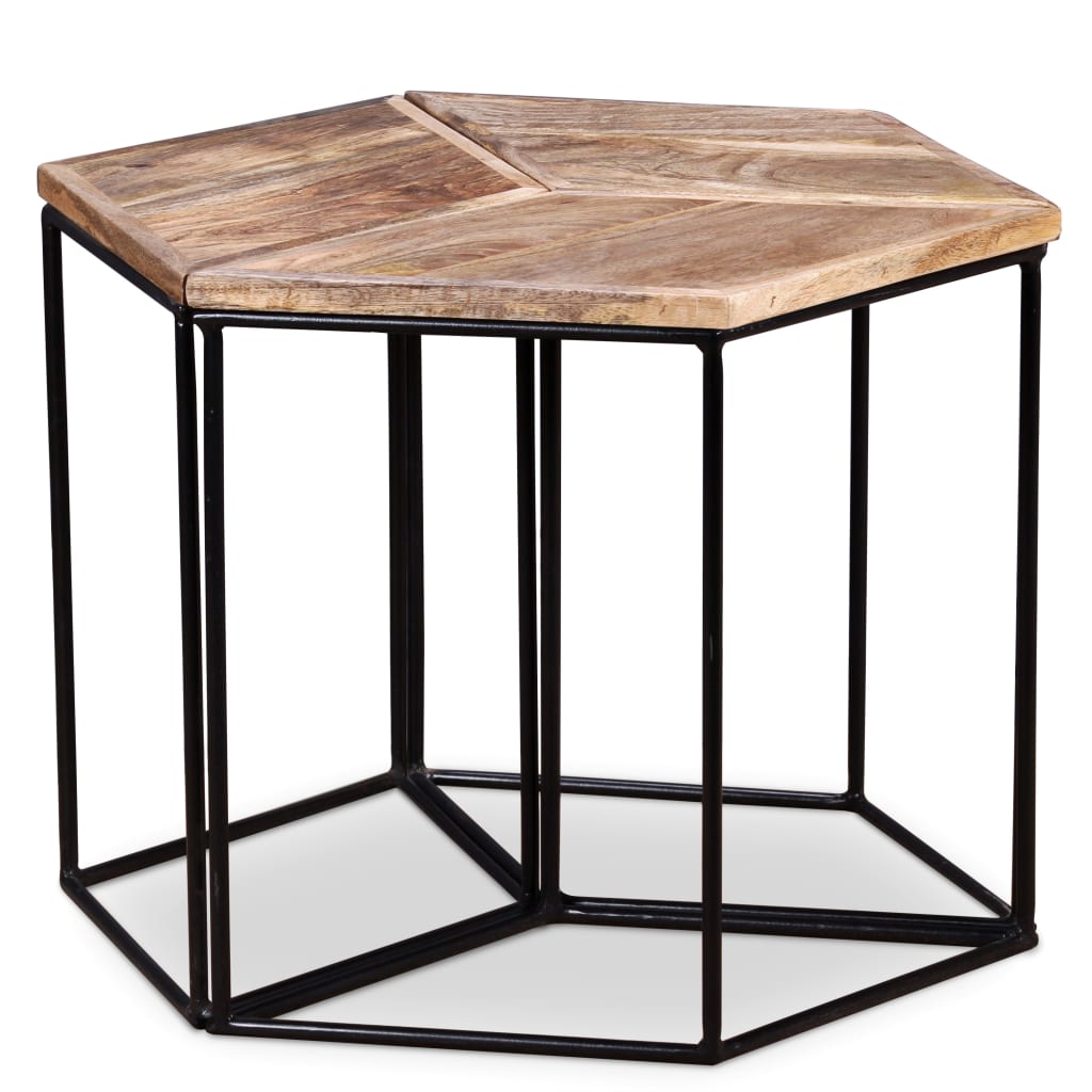 Tavolino da Salotto in Legno Massello di Mango 56x48x40 cm | homemem39