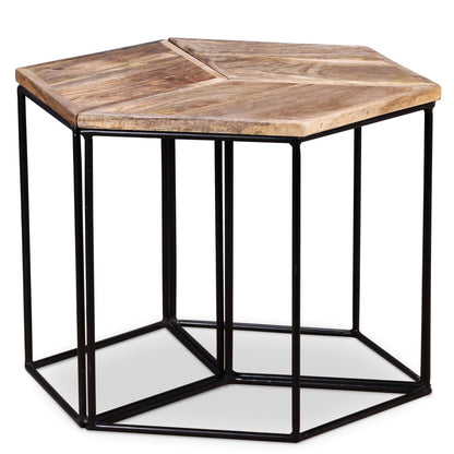 Tavolino da Salotto in Legno Massello di Mango 56x48x40 cm | homemem39