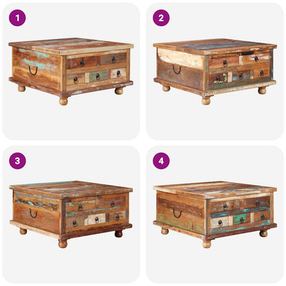Tavolino da Salotto in Legno di Recupero 70x70x38 cm | homemem39
