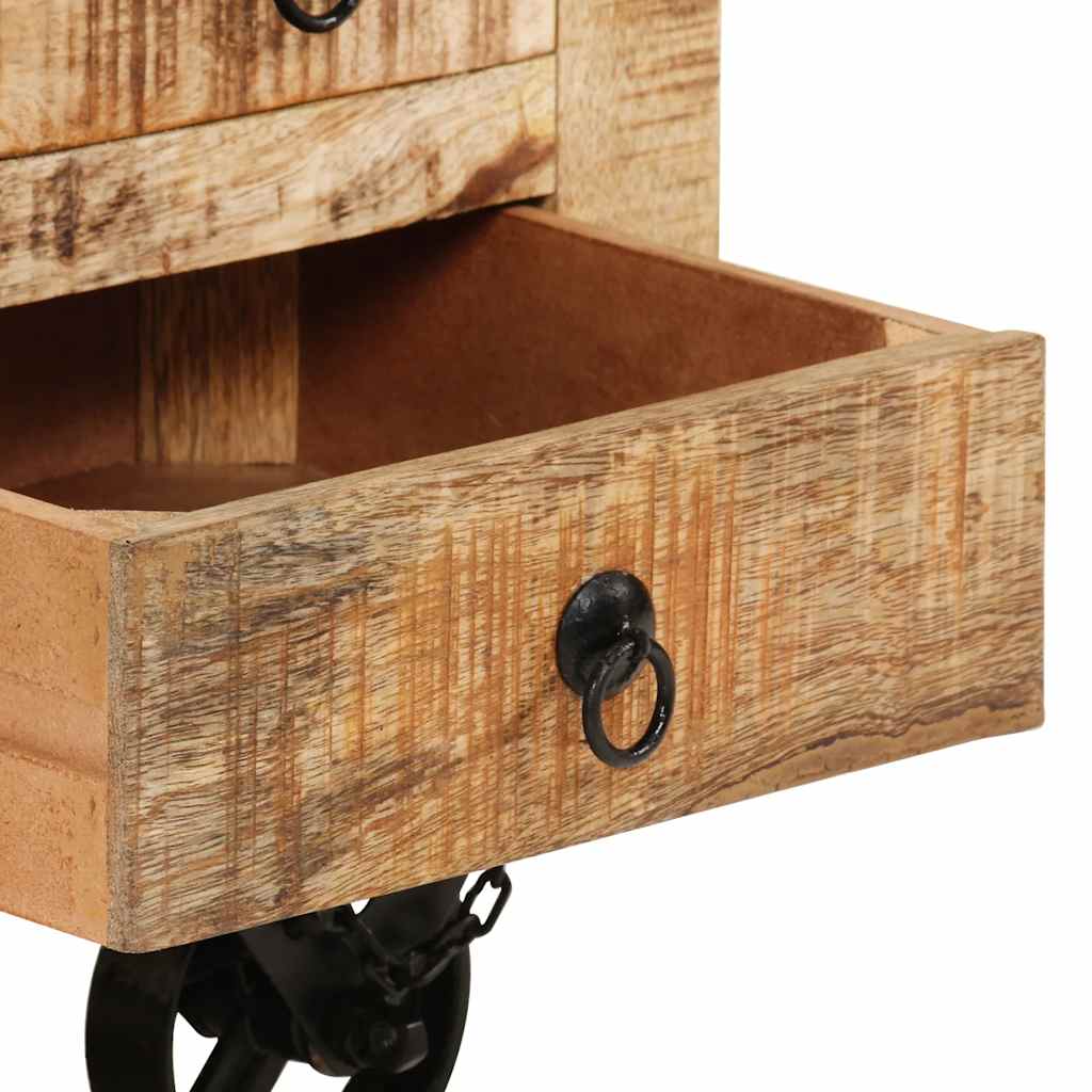 Tavolino da Salotto in Legno di Mango Grezzo 70x70x40 cm - homemem39