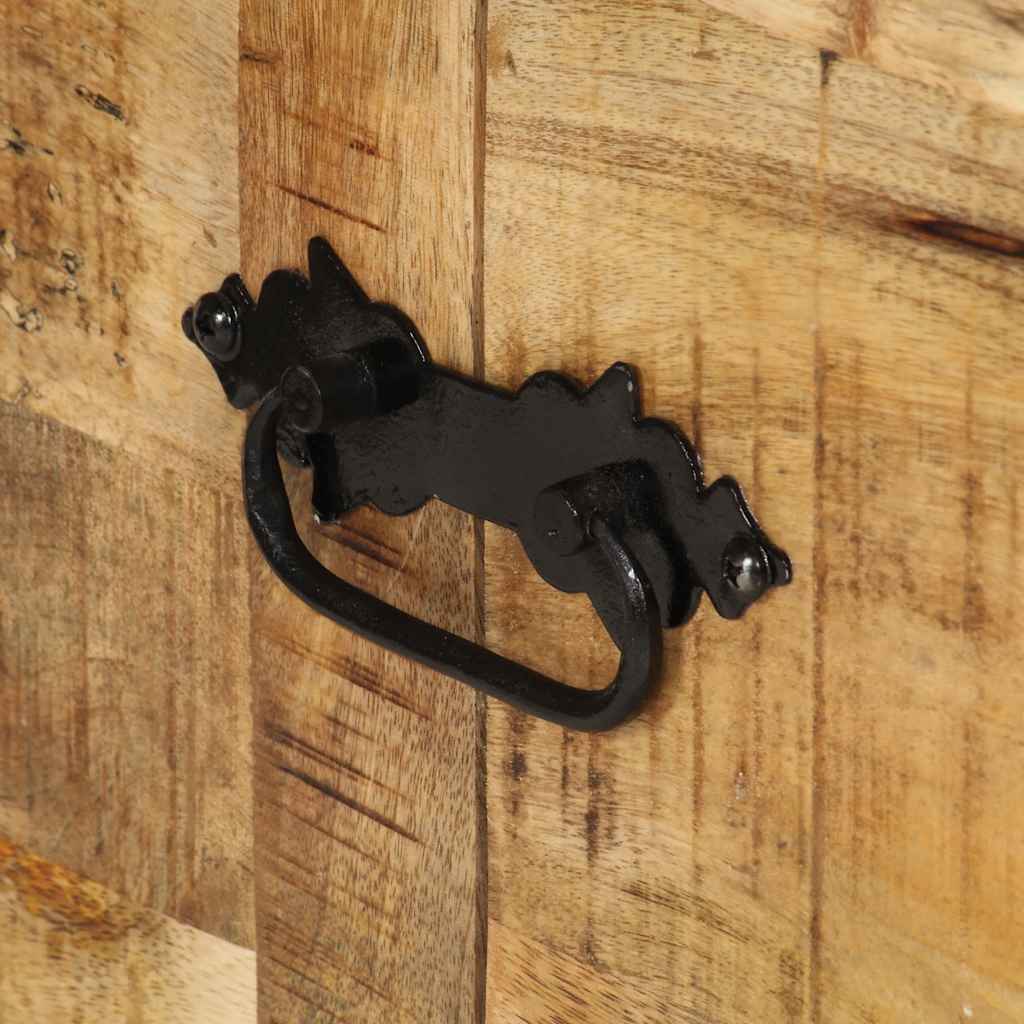 Tavolino da Salotto in Legno di Mango Grezzo 70x70x40 cm