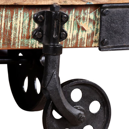 Tavolino da Salotto in Legno di Recupero 90x45x35 cm