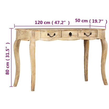 Tavolino Consolle in Legno Massello di Mango 120x50x80 cm