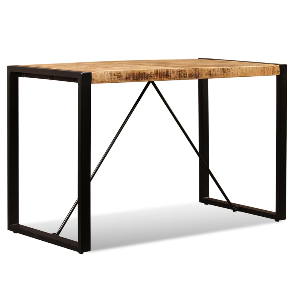 Tavolo da Pranzo in Legno Massello di Mango Grezzo 120 cm | homemem39