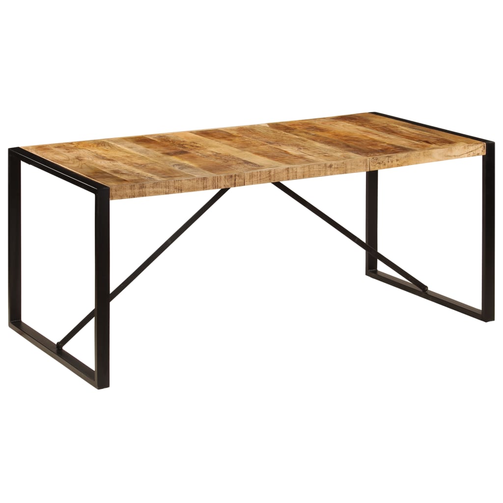 Tavolo da Pranzo in Legno Massello di Mango Grezzo 180 cm - homemem39