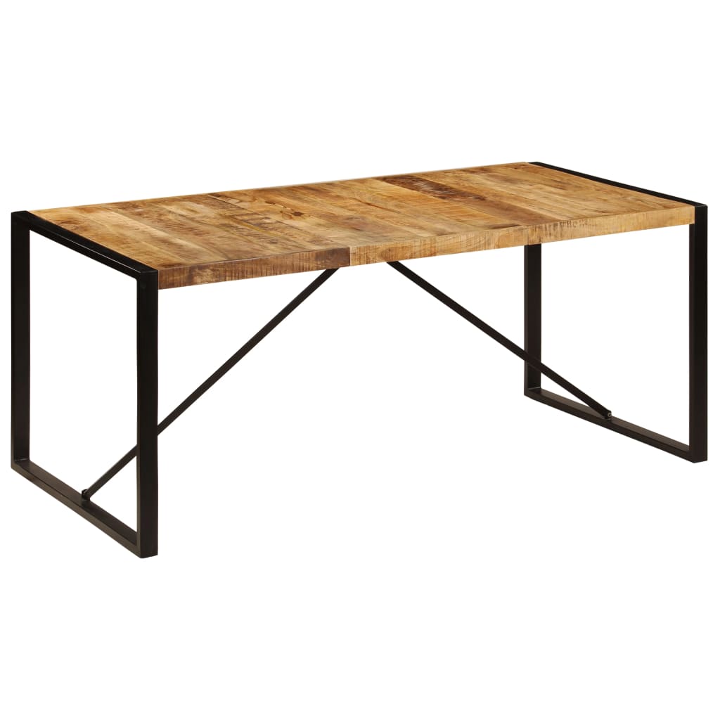 Tavolo da Pranzo in Legno Massello di Mango Grezzo 180 cm - homemem39