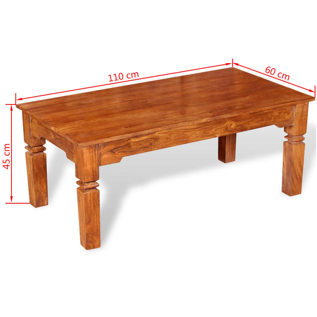 Tavolino da Salotto in Legno Massello 110x60x45 cm | homemem39