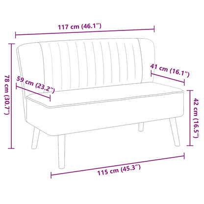 Divano in Tessuto 117x55,5x77 cm Grigio Scuro
