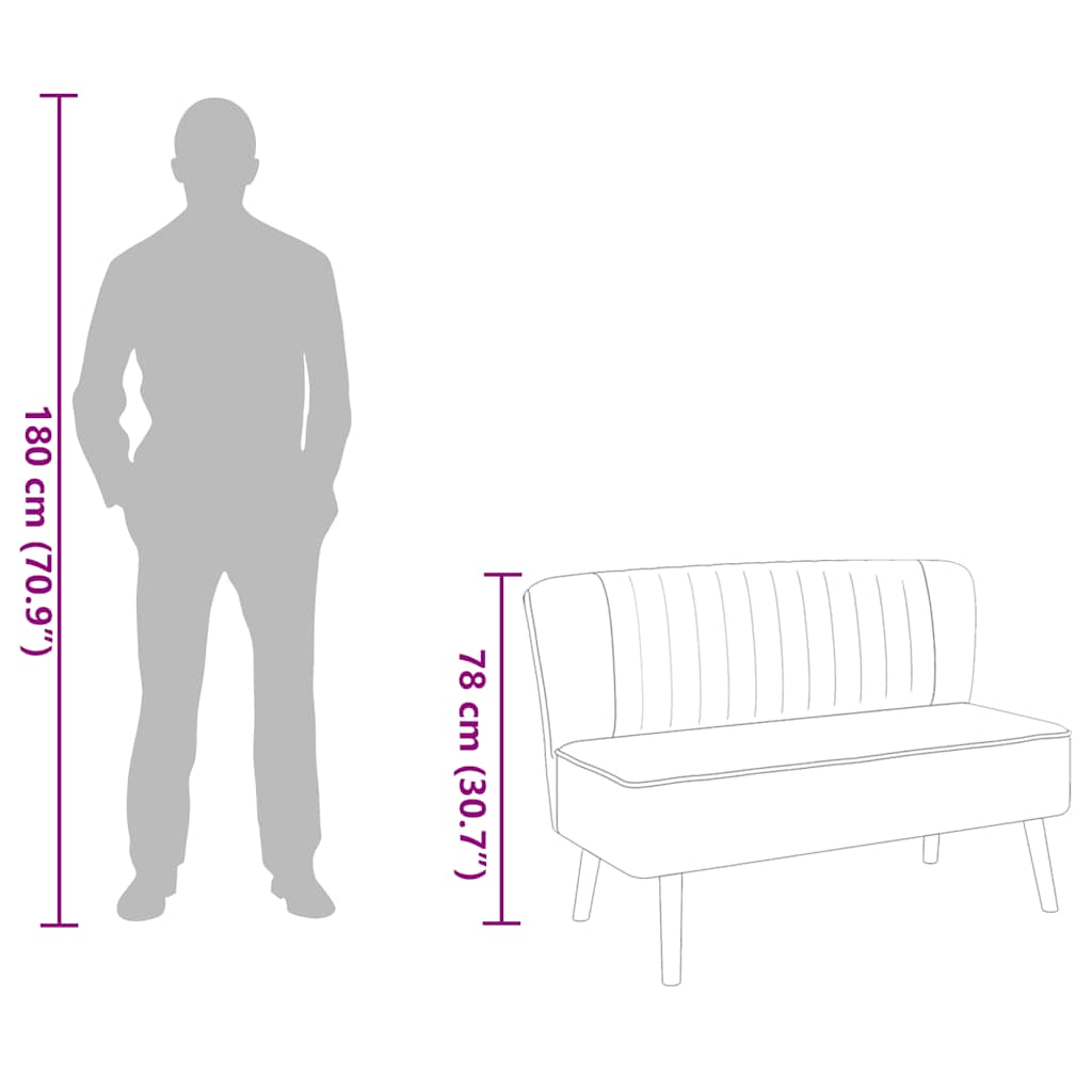 Divano in Tessuto 117x55,5x77 cm Grigio Scuro - homemem39