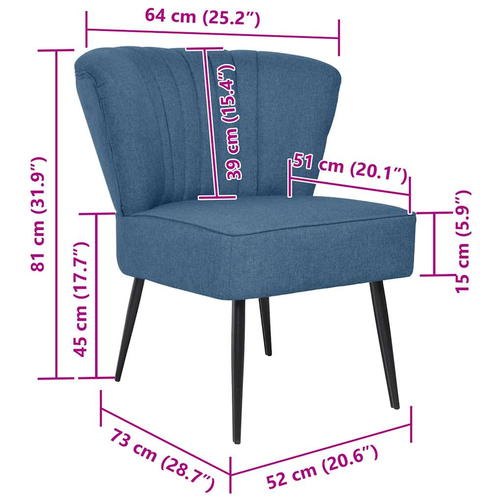 Sedia da Cocktail Blu in Tessuto - homemem39