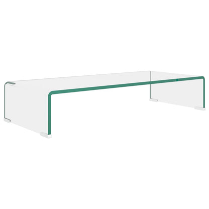 Transparent glass TV stand/stand 70x30x13 cm