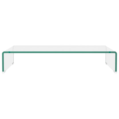 Transparent glass TV stand/stand 70x30x13 cm