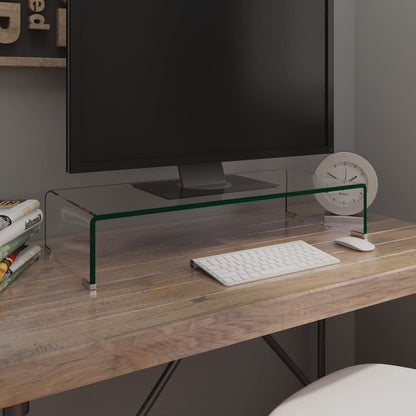 Transparent glass TV stand/stand 70x30x13 cm