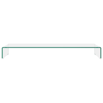 Transparent glass TV stand/stand 110x30x13 cm